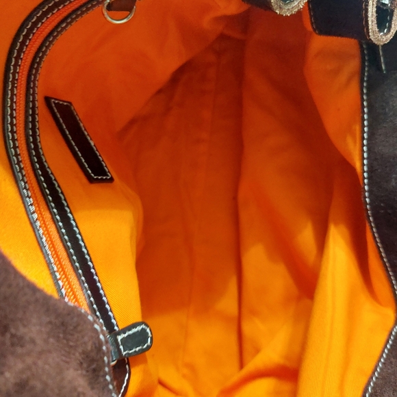 Harold's Rich Brown Suede Tote - Picture 5 of 5